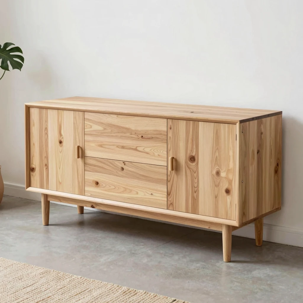 Custom designed boho minimalist furniture piece in modern interior