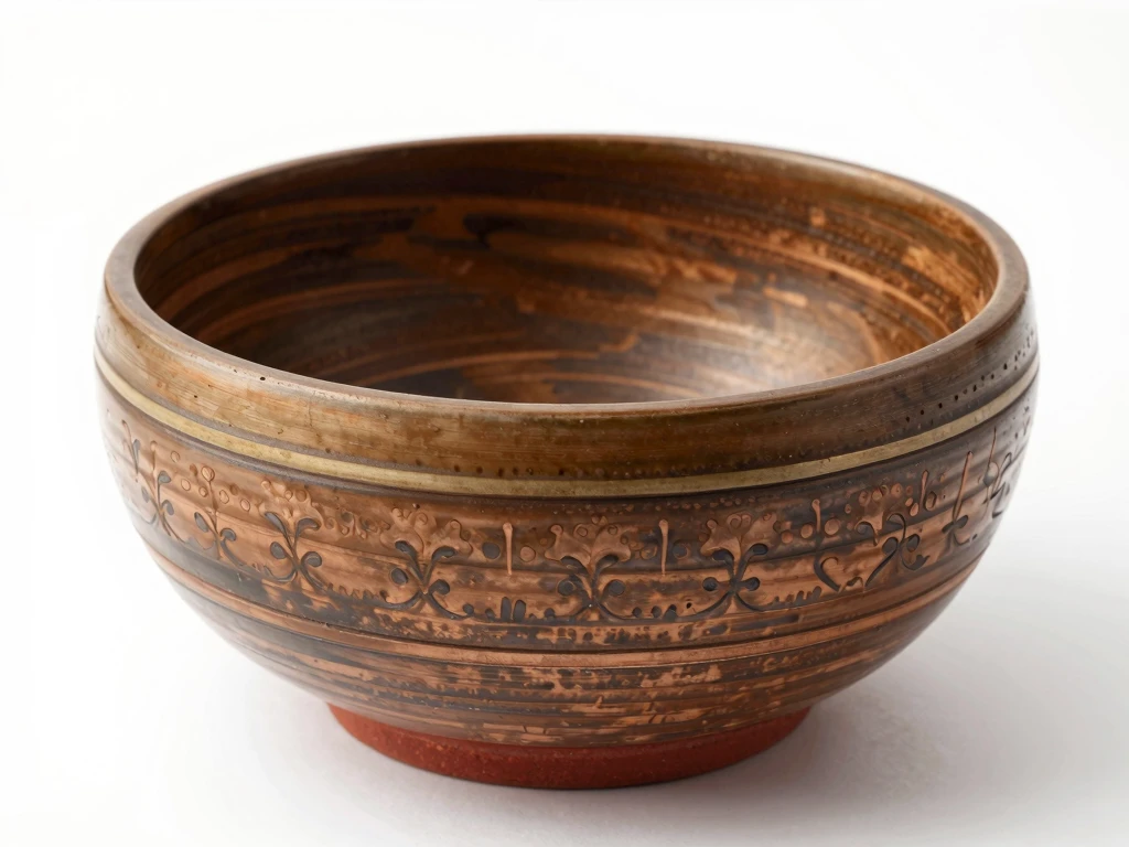 Handcrafted terracotta meditation bowl with organic texture